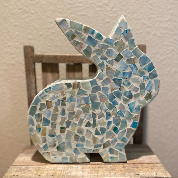 Blue Mosaic Tile Bunny Rabbit Decor, Easter Mosaic Bunny Decor, Easter Decor - Picture 2 of 12